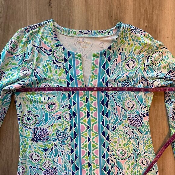 Lilly Pulitzer UPF 50+ Nadine Dress Blue Ibiza Open Water Medium - Picture 4 of 10